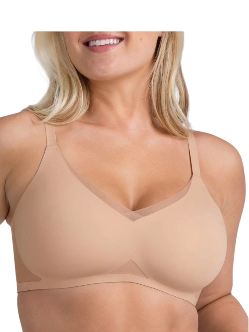 HoneyLove Crossover Wireless Bra, Sand, S++